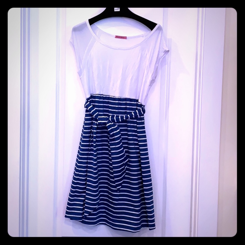 Maternal America Striped Maternity Dress